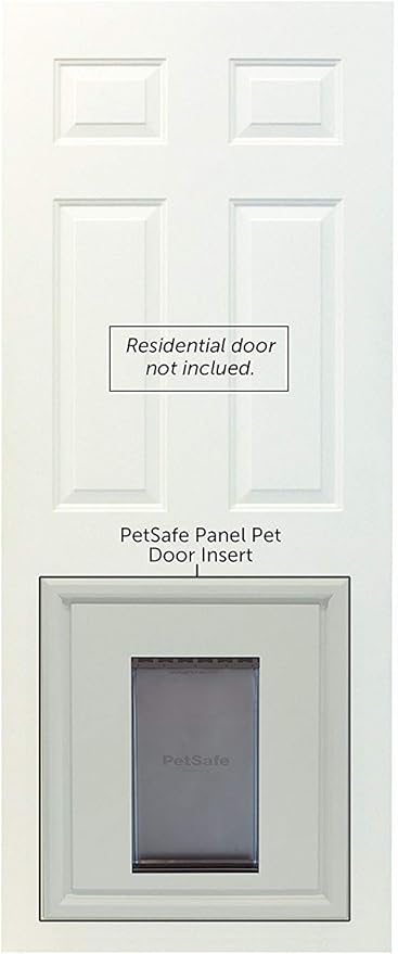 PetSafe Single Panel Replacement Pet Door Insert with Paintable Frame Specifically Designed for Panel Doors, Durable Plastic Frame, Snap-On Closing Panel, for Dogs (up to 220 lbs)