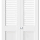 Louver Closet Door, Half-Panel Bi-Fold Doors for 24in×80in Opening, Finished Interior Door Slab, Folding Doors with Hardware, MDF&PVC, White