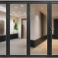 4 Panel, Folded Out, Right to Left, (1R3L), Folding Patio Door, Aluminum Folding Door (Black, 120"*96")