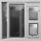Ideal Pet Products Aluminum Vertical Sash Window Pet Door, Adjustable Sizes to Fit Window Heights from 32-1/2" to 35-1/8”, Chubby Kat 7-1/2” x 10-1/2” Flap Size