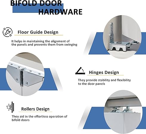 BARNER HOME Closet Doors, Single Frosted Glass Panel Bi-Fold Door, Multifold Interior Door, Folding Doors with Hardware Kits for 30''Opening