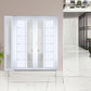 VDOMDOORS Front Exterior Prehung Metal-Plastic Double Doors/MANUX 8088 White Silk/Sidelite Exterior Window / 88" x 80"