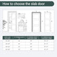24"x 80" Slab Door, 3-Lite Frosted Glass Interior French Door Slab, Solid Core Wood Panel, for Pantry Laundry Bathroom Closet Office, White Primed Surface Paintable w/o Hardware