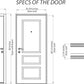 VDOMDOORS Front Exterior Prehung Steel Door 64 (36" + 2x14 Sidelite) x 80 Left-Hand Inswing/Deux 1105 Gray Graphite / 2 Side Exterior Windows