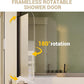 Frameless Pivot Half Shower Door for Bathtub, 1/4" (6mm) ANSI Certified Tempered Glass Panel, Can Be Installed On Left & Right Side (32x55inch)
