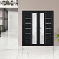 VDOMDOORS Front Exterior Prehung Metal-Plastic Double Doors/MANUX 8088 Matte Black / 72" x 80"