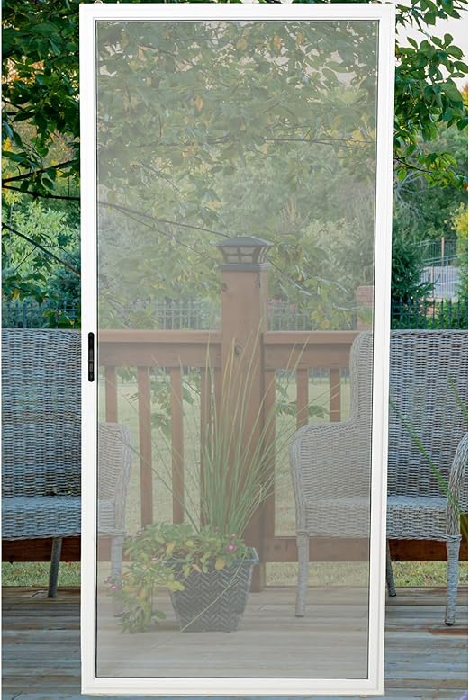 Knock Down (K.D.) Heavy Duty Patio Door Screen (Customize Your Patio Door Screen!). Fully Customizable with PetMesh for Increased Durability. White