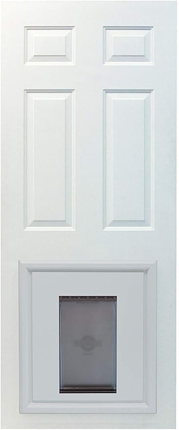PetSafe Single Panel Replacement Pet Door Insert with Paintable Frame Specifically Designed for Panel Doors, Durable Plastic Frame, Snap-On Closing Panel, for Dogs (up to 220 lbs)