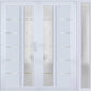 VDOMDOORS Front Exterior Prehung Metal-Plastic Double Doors/MANUX 8088 White Silk/Sidelite Exterior Window / 88" x 80"